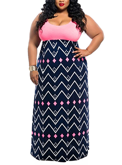 Plus Size Chevron Dress - Sleeveless